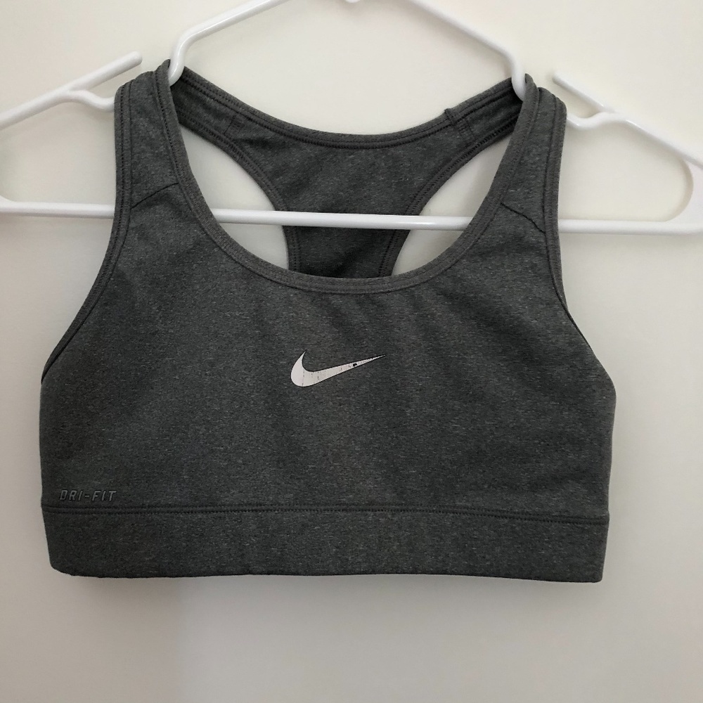 Nike Dri Fit Sports Bra in Grey